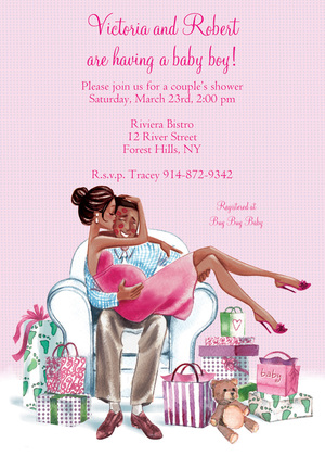 Kisses for Baby Pink Blonde Invitation