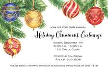 Elegant Christmas Ornaments Invitation
