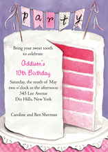 Multi Layered Pink Party Cake Invitation