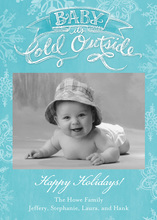 Baby It's Cold Outside Stylish Blue Photo Cards