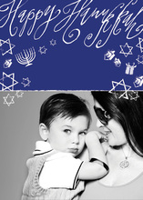 Happy Hanukkah Gilltery Gold Photo Cards