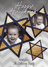 Blue Hanukkah Chalkboard Photo Cards