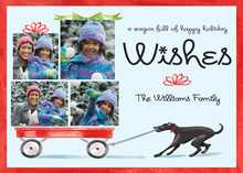 Holiday Wagon with Black Dog Photo Cards