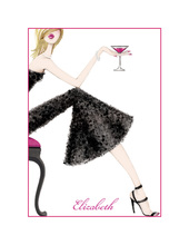 Cocktail Girl Blonde Thank You Cards