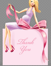 Expecting a Big Gift Girl Blonde Lady Thank You Cards