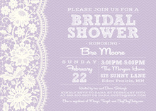 White Lace On Lavender Chevrons Bridal Invitations