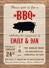 Rustic Wood Western BBQ Party Invitations