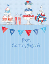 Candy Buffet Blue Thank You Cards