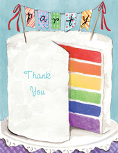 Colorful Party Cake Thank You Cards