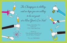 Aqua Champagne Celebrate Invitations