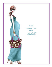 Fashionable Mom Blue Thank You Cards