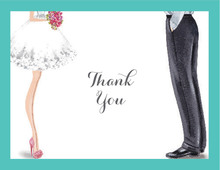 Chic Wedding Couple Thank You Cards