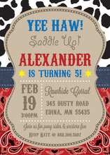 Saddle Up Cowboy Birthday Party Invitations