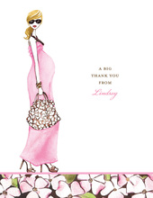 Fashionable Mom Pink Blonde Thank You Cards