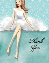 Expecting Dress Form Blue Thank You Cards