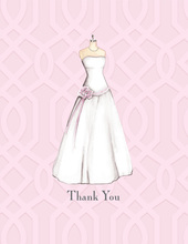 Beautiful Dress Pink Thank You Cards