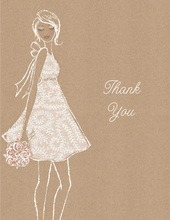 Kraft Bridal Shower Thank You Cards