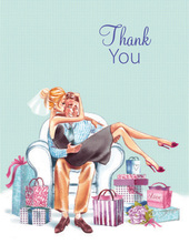 Kissing Couple Blonde Lady Thank You Cards