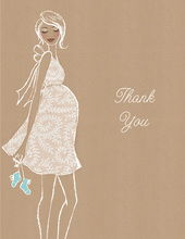 Kraft Baby Shower Blue Thank You Cards
