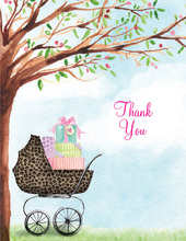 Leopard Print Carriage Thank You Cards