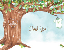 Onsie Tree Green Baby Shower Thank You Cards