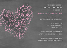 Sophisticated Script Heart Chalkboard Wedding Invites