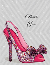 Sparkle Party Pump Thank You Cards