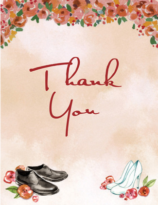 Special Wedding Shoes Thank You Cards