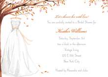 Wonderful Weddding Dress In Fall Invitations