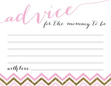 Gold Glitter Graphic Dots Pink Bridal Advice Cards