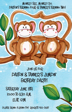 Pink Sock Monkey Party Invitations