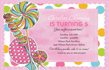 Sweets Over Pink Modern Birthday Party Invitations
