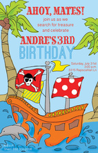 Wooden Pirate Ship Birthday Invitations