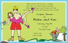 Couples Shower Tool and Garden Party Invitations