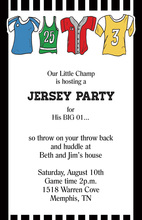 Jersey Stripes Multi-color Sport Clothes Invitations