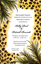Leopard Palms Border Bridal Shower Invitations