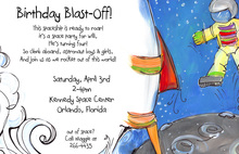 Astronaut Star Stuff Birthday Party Invitations