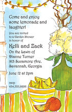 Lemons Oranges Garden Illustration Party Invitations