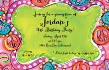 Peace and Paisley Groovy Frame Birthday Invitations