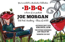 Summer Couple with Charcoal Grill Invitations