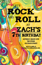 Rock Star Polka Dots Birthday Party Invitations