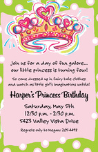Chevrons Polka Dots Princess Party Banner Invitations