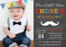 Our Little Man Mustache Bash Chalkboard Invitations