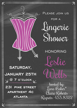 Lingerie Vertical Pink Stripe Invitations