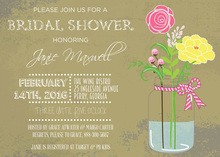 Rustic Bridal Mason Jar Flowers Invitation