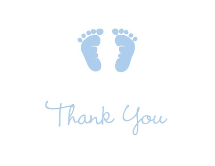 Blue Baby Feet Footprint Baby Fill-in Invitations