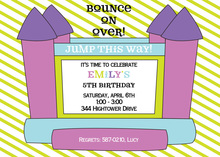 Purple Bounce House Birthday Party Invitations