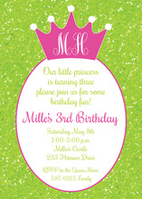 Pink Princess Castle Chalkboard Birthday Invitations