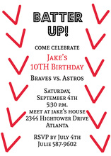 Baseball Chevrons Chalkboard Boy Birthday Invitations