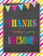 Bright Stripes Chalkboard Thank You Notes
